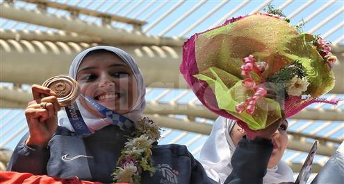 جيانا فاروق: لم أتوقع هذا الاستقبال في المطار.. ورفع العلم أهم من الميدالية